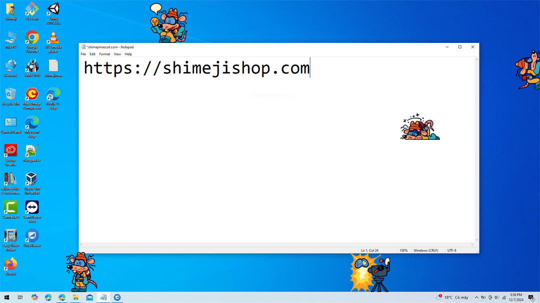 Megavolt Shimeji on Desktop