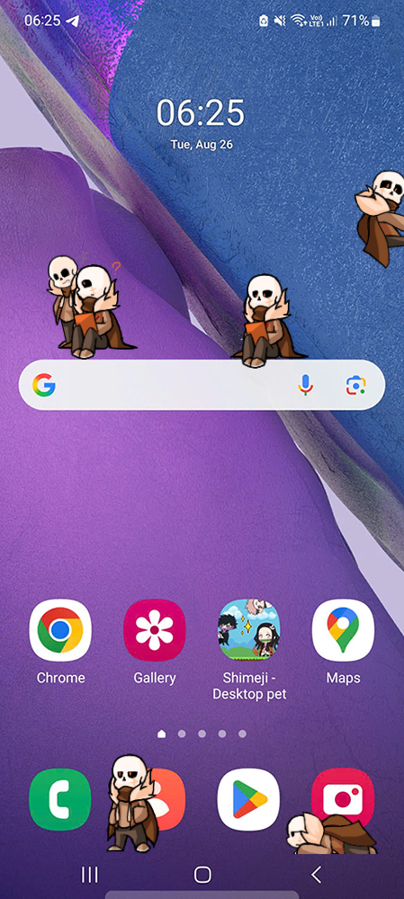 Memo Sans Shimeji on Mobile