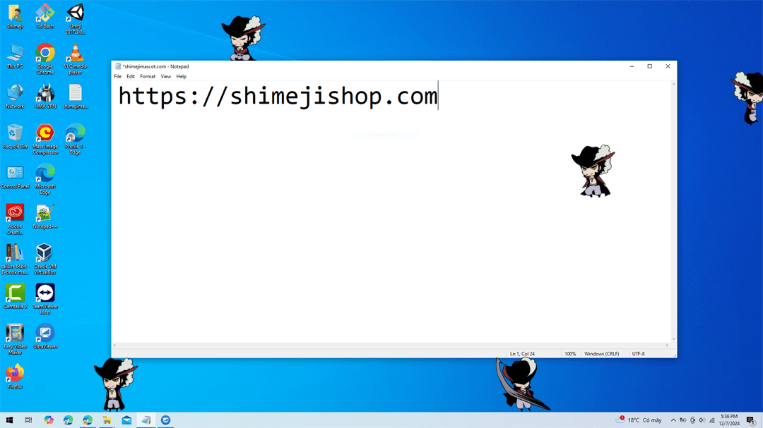 Mihawk Shimeji on Desktop