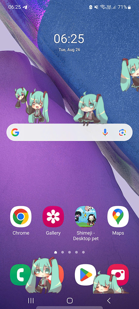 Miku Shimeji on Mobile