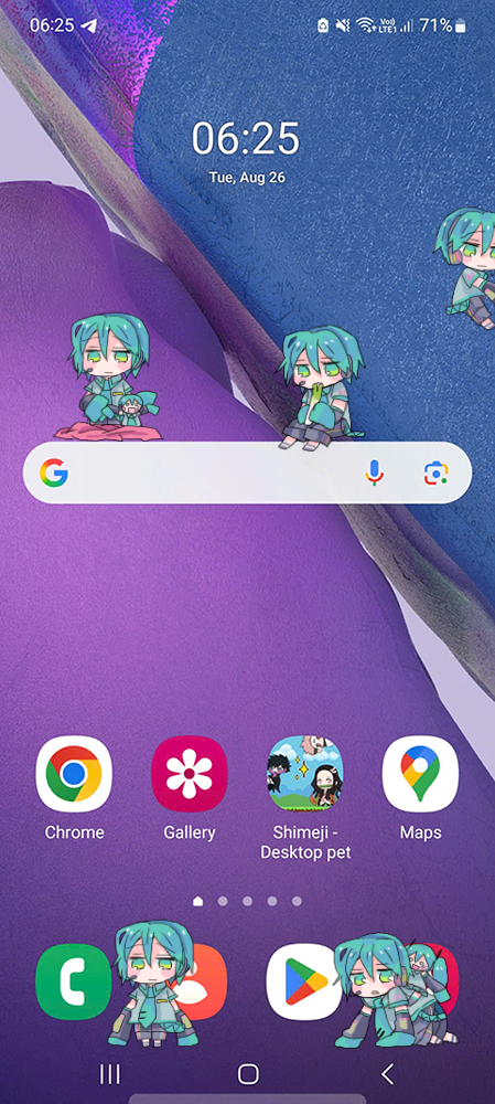Mikuo Shimeji on Mobile