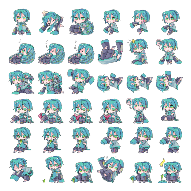 Mikuo Shimeji Sprite Preview