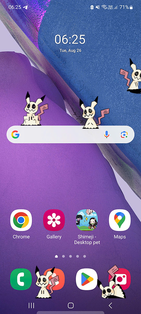 Mimikyu Shimeji on Mobile