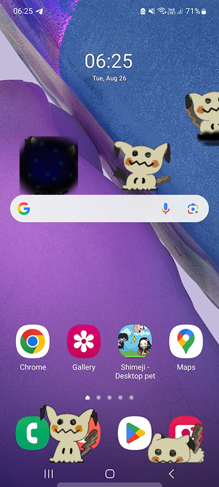 Mimikyu Shimeji on Mobile