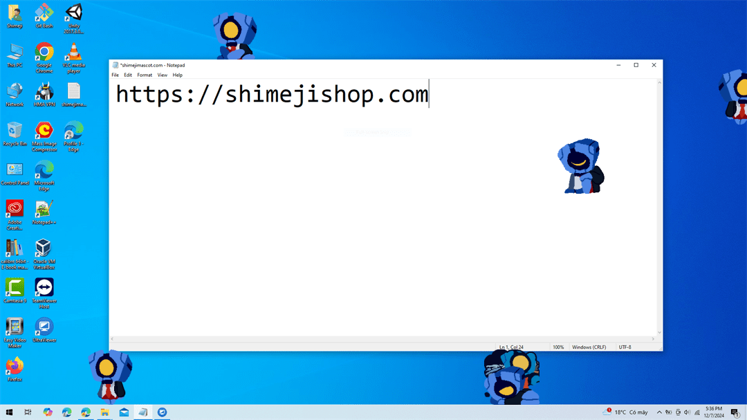 Mirage Shimeji on Desktop