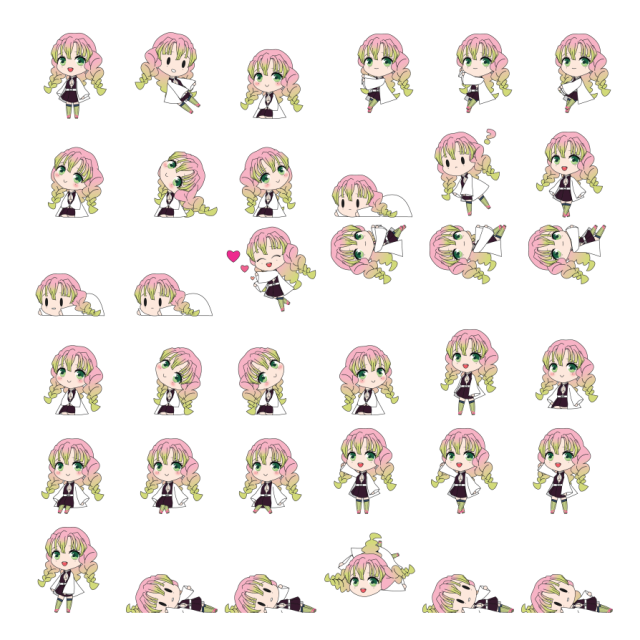 Mitsuri Kanroji Shimeji Sprite Preview