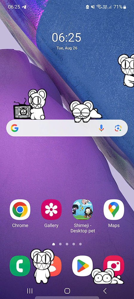 Modified Bear Shimeji on Mobile