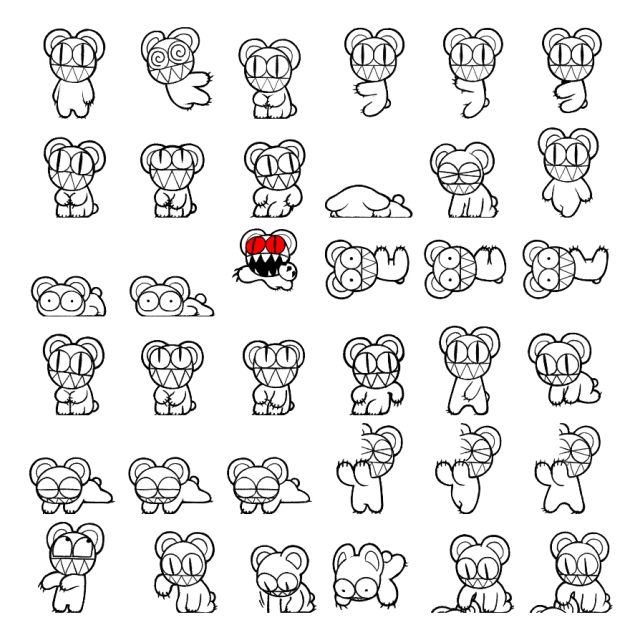 Modified Bear Shimeji Sprite Preview