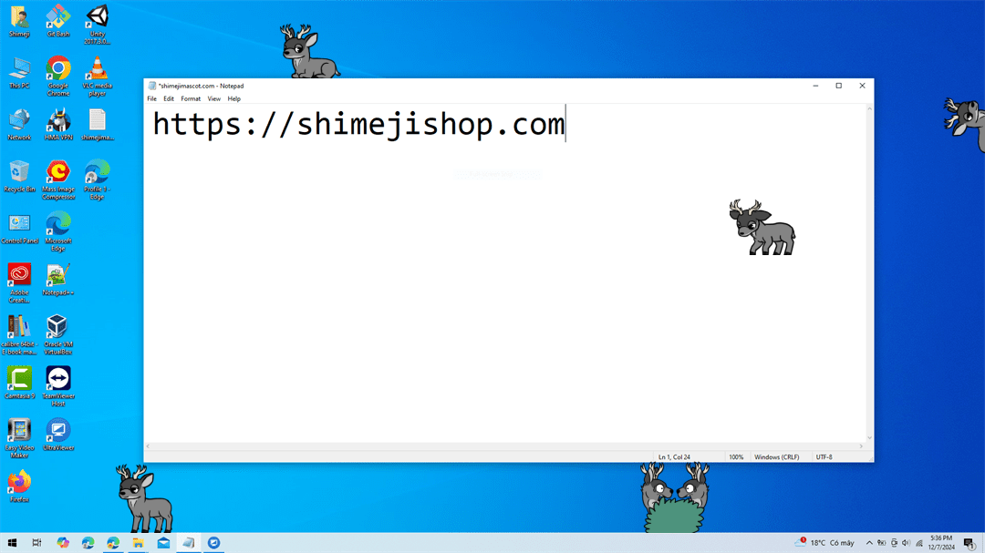 Moose Shimeji on Desktop