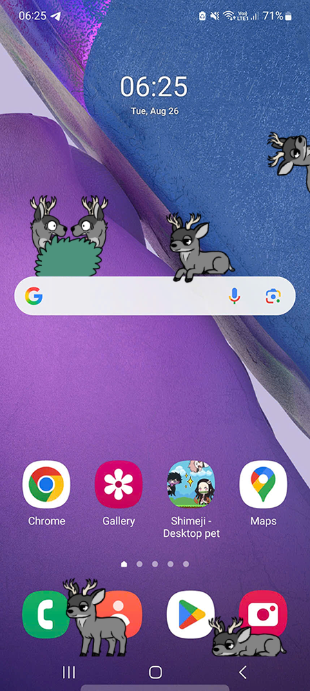 Moose Shimeji on Mobile