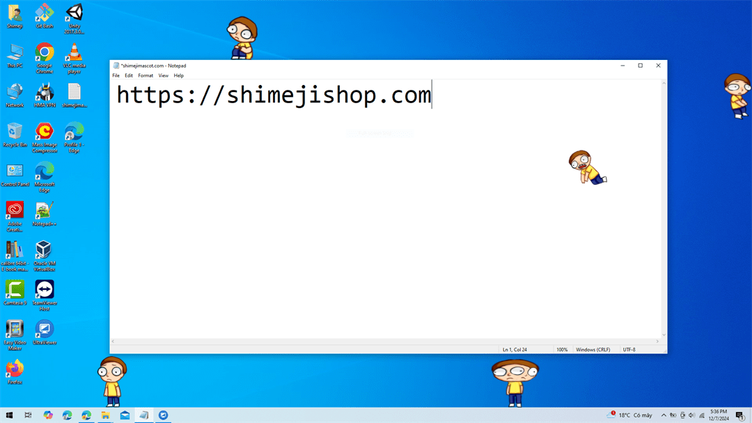 Morty Shimeji on Desktop
