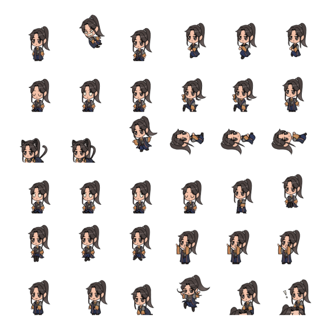 Mu Qing Shimeji Sprite Preview