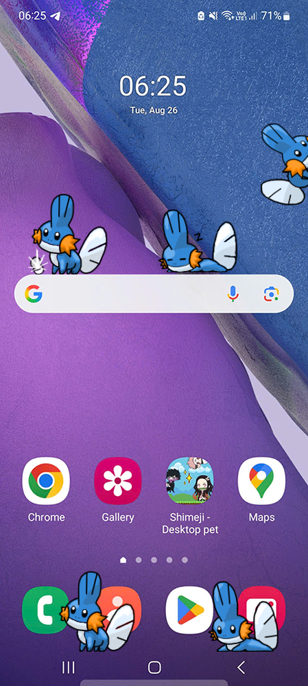 Mudkip Shimeji on Mobile