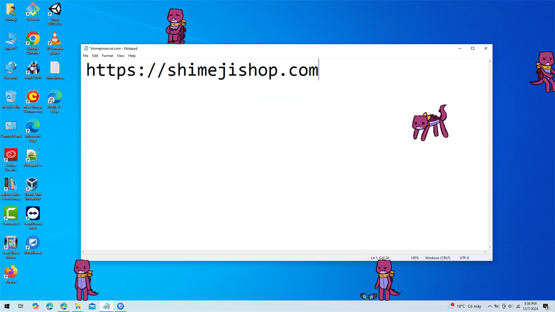 Mutant Chompy Shimeji on Desktop