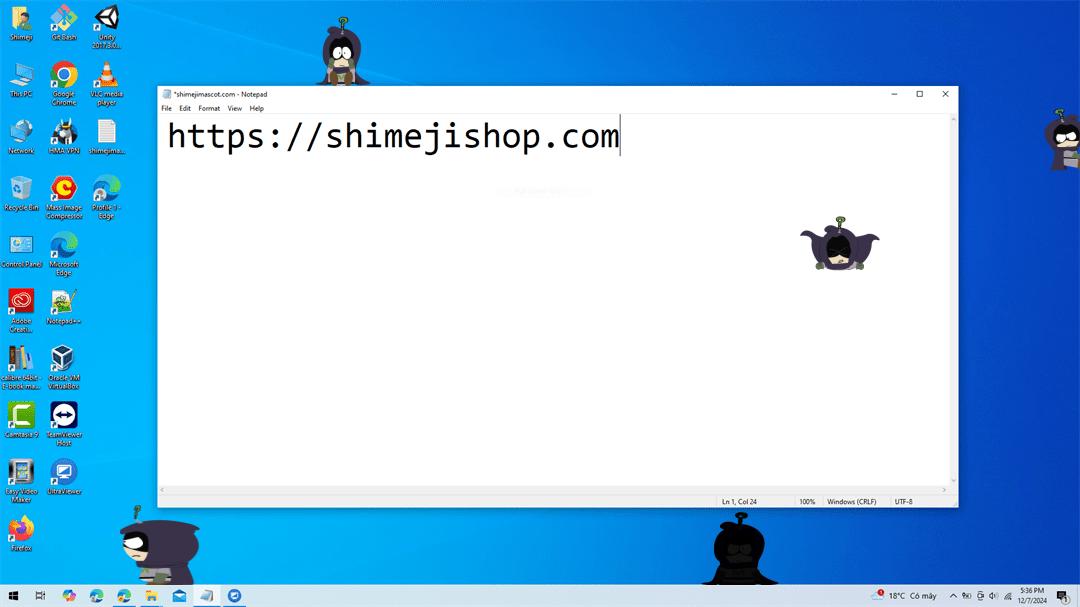 Mysterion Shimeji on Desktop