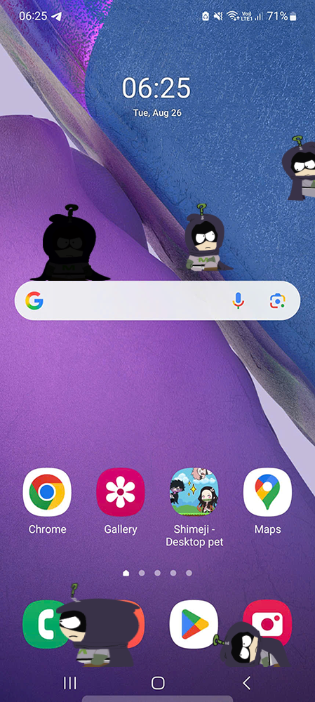 Mysterion Shimeji on Mobile