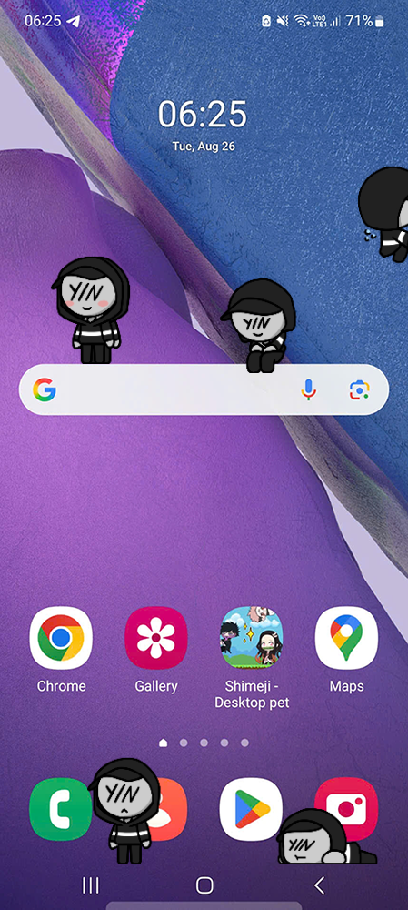 Y/N Shimeji on Mobile