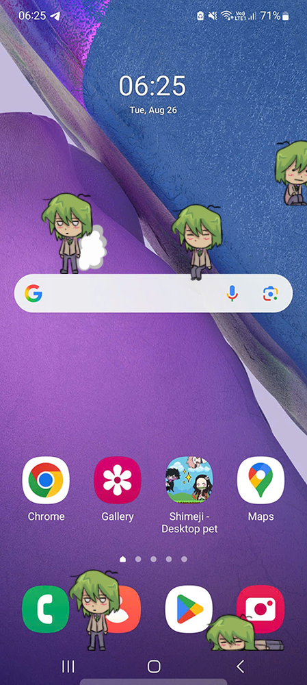 Nageki Fujishiro Shimeji on Mobile
