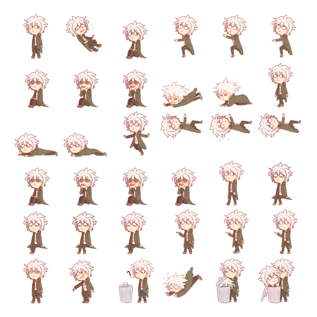 Nagito Komaeda Shimeji Sprite Preview