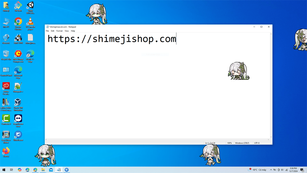 Nahida Shimeji on Desktop