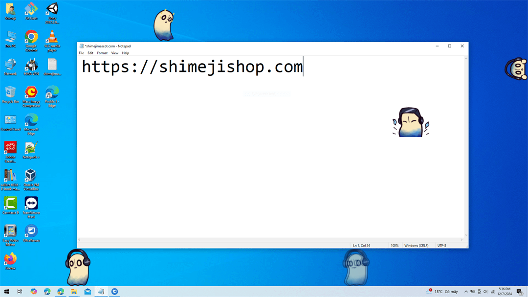Napstablook Shimeji on Desktop