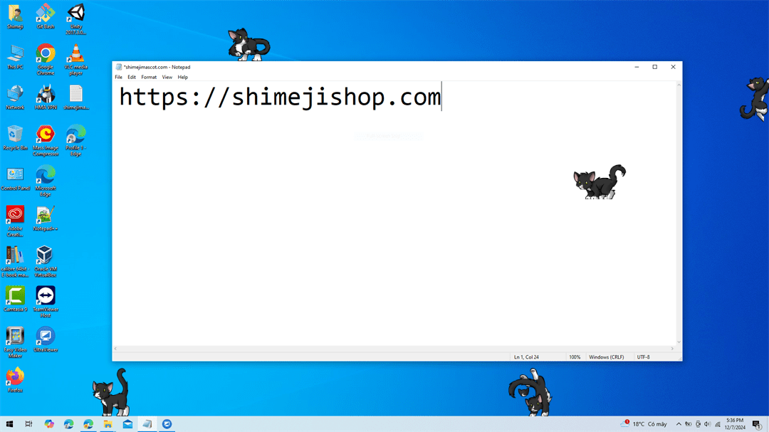 Neko Shimeji on Desktop