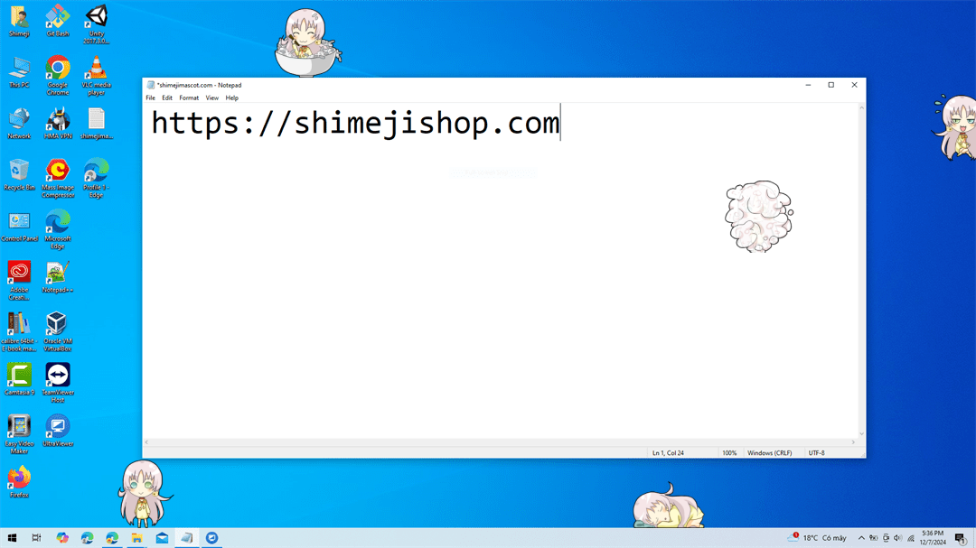 Neko Shimeji on Desktop