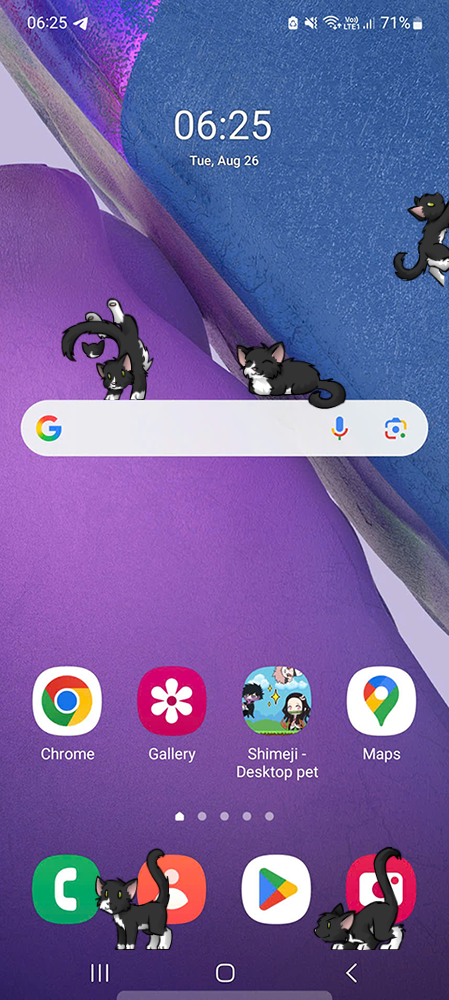 Neko Shimeji on Mobile