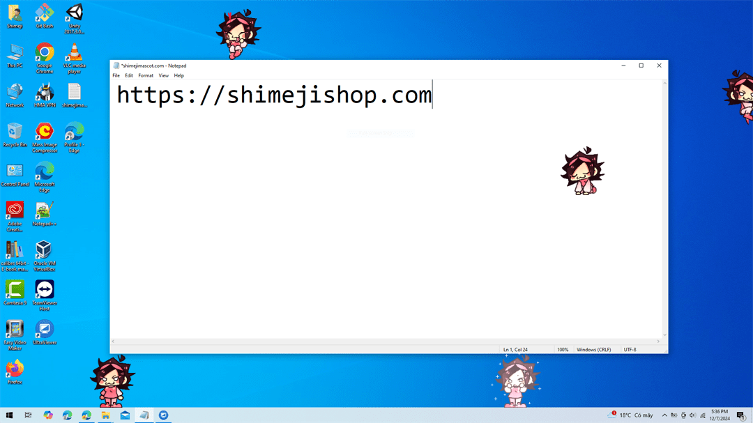 Nene Shimeji on Desktop