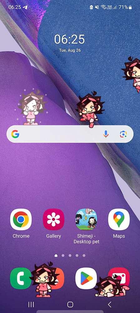 Nene Shimeji on Mobile