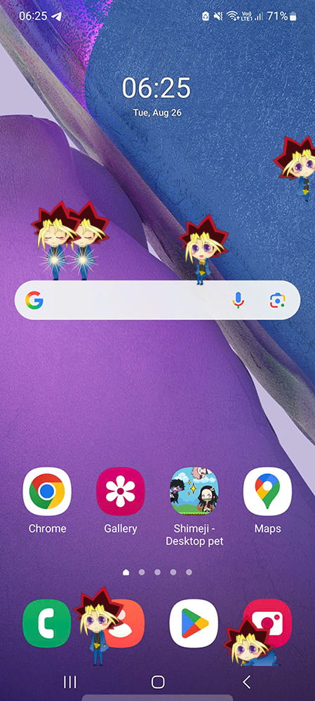 New Yugi Shimeji on Mobile