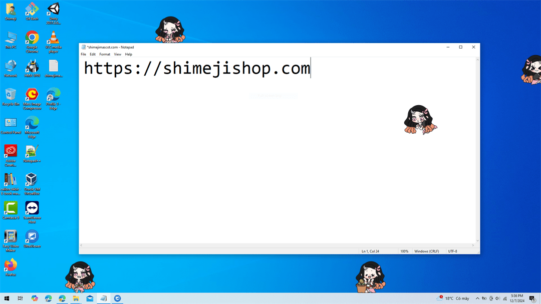 Nezuko Demon Form Shimeji on Desktop
