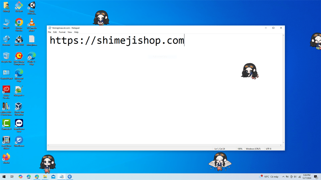 Nico Robin Shimeji on Desktop