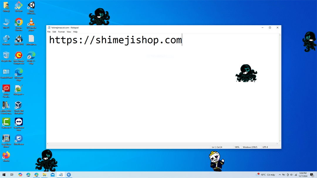 Nightmare Sans Shimeji on Desktop