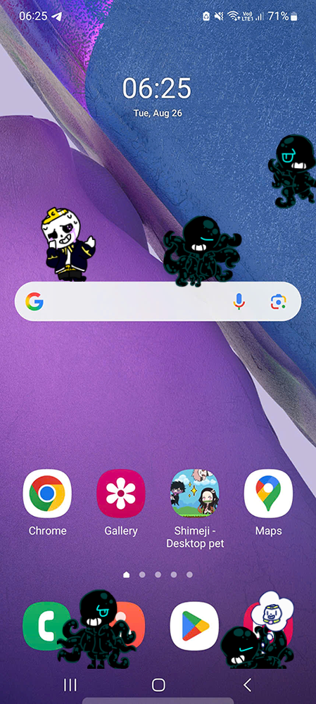 Nightmare Sans Shimeji on Mobile