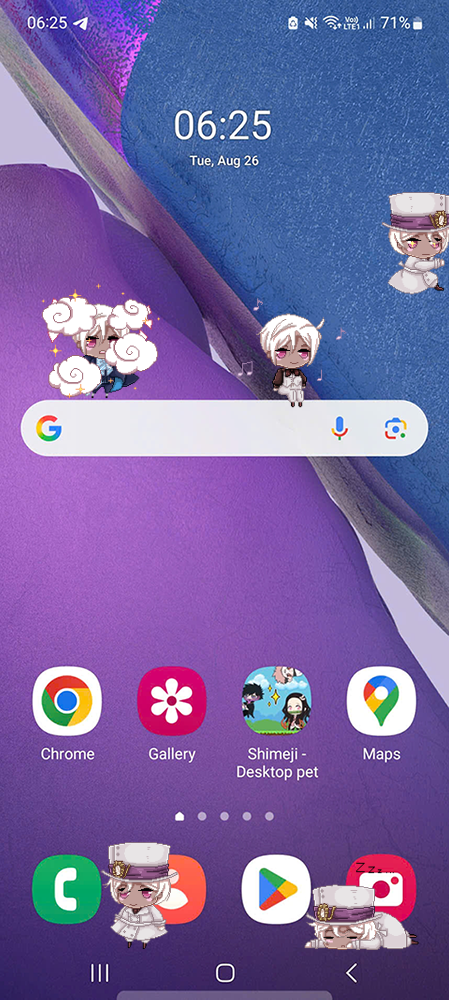 Noe Archiviste Shimeji on Mobile
