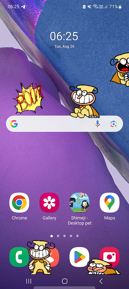 Noise Shimeji on Mobile