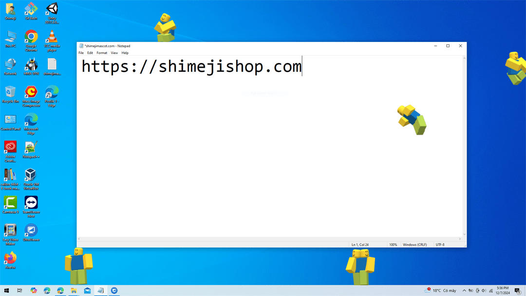 Noob Shimeji on Desktop