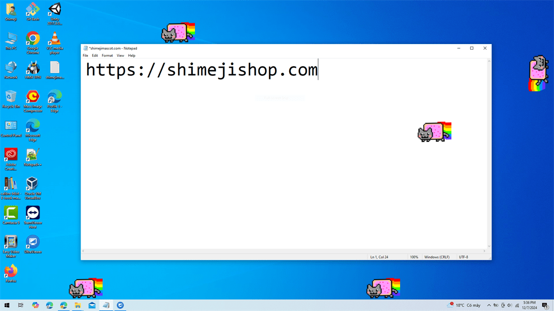 Nyan Cat Shimeji on Desktop