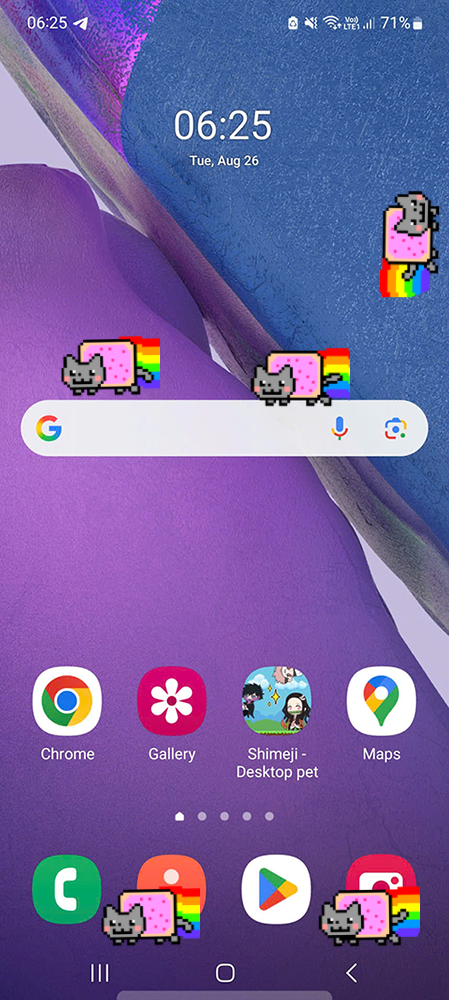 Nyan Cat Shimeji on Mobile