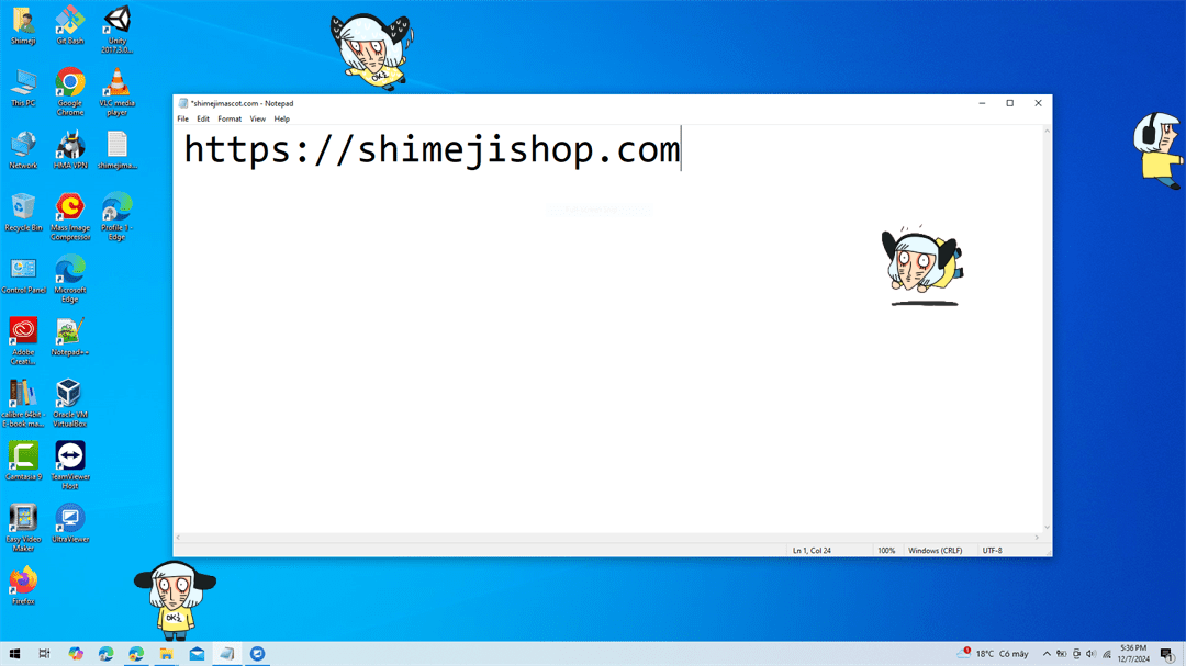 Nyon Shimeji on Desktop