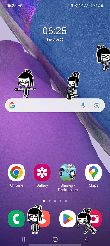Odile Shimeji on Mobile