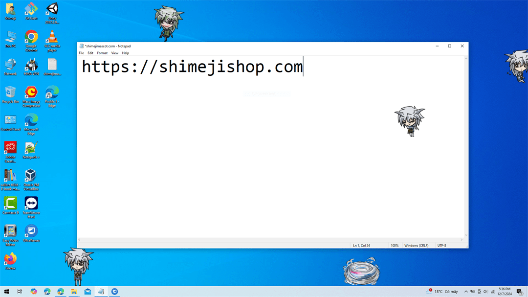 Old Bakura Shimeji on Desktop