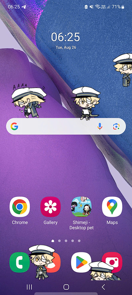 Oliver Shimeji on Mobile