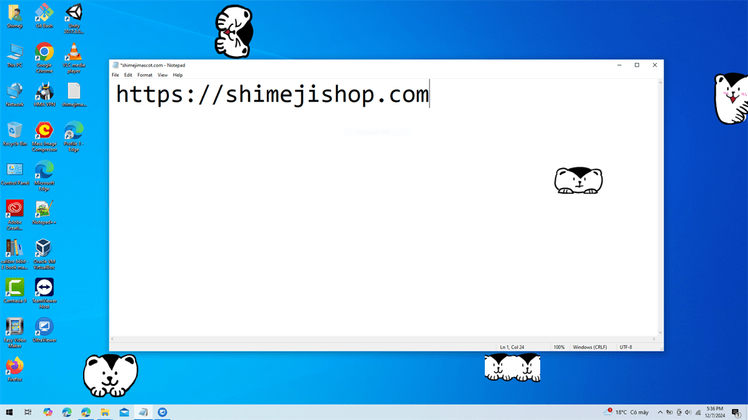 Onigiri Shimeji on Desktop