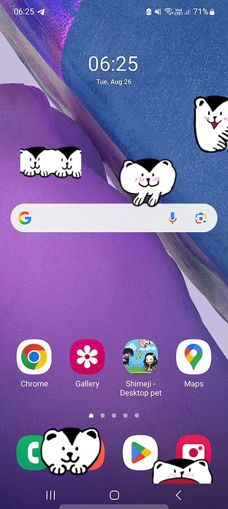 Onigiri Shimeji on Mobile