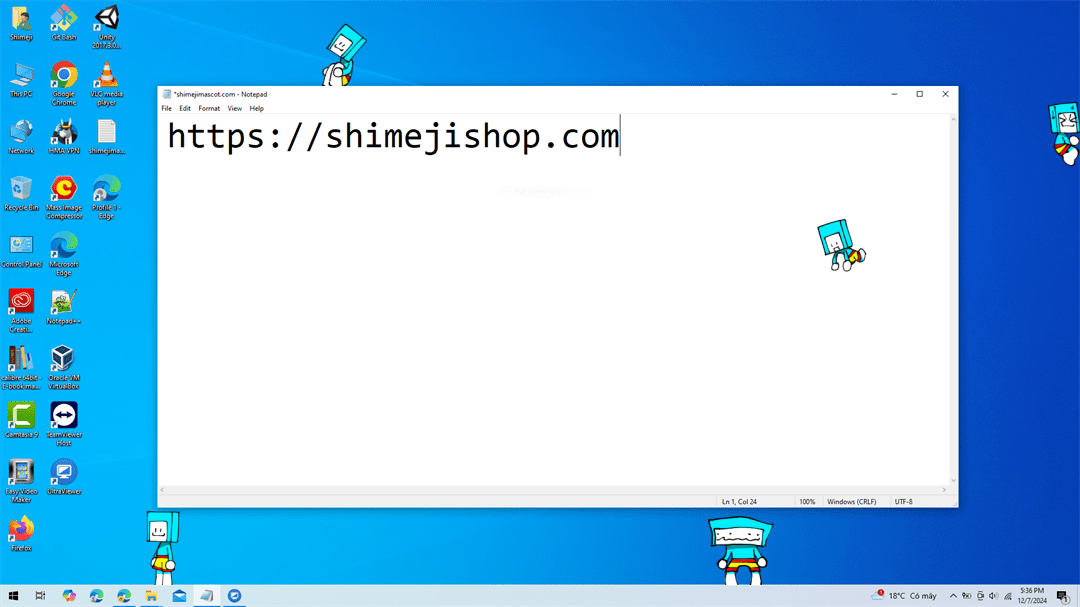 Paddler Shimeji on Desktop