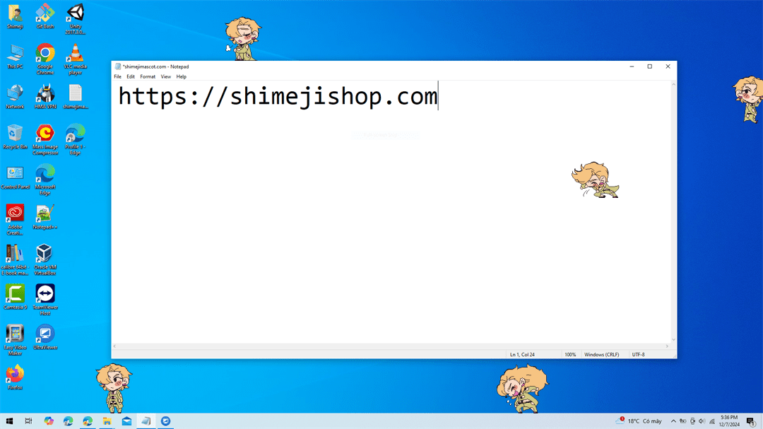 Pannacotta Fugo Shimeji on Desktop