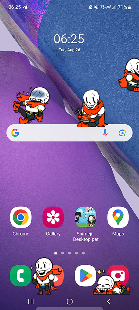 Papyrus Shimeji on Mobile