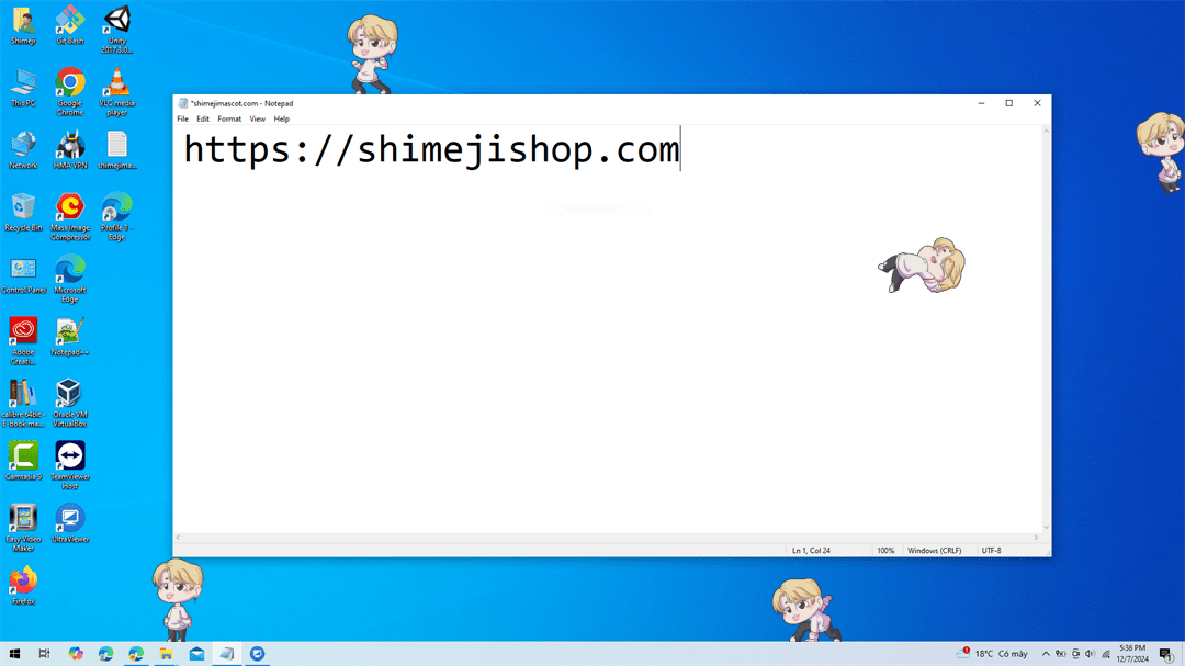 Park Jimin Shimeji on Desktop